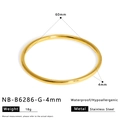 Vista tecnica che mostra il diametro di 60mm e lo spessore di 4mm di un bracciale oro - Oro-4mm (NB-B6287-G-4mm)