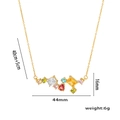 Glinsterende gouden ketting met kleurrijke zirkoon hanger en verstelbare ketting - Goud met veelkleurige zirkoon