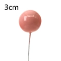 Décoration de gâteau sphère rose brillante 3cm avec tige pour fête et design - 3CM de diamètre / Rose