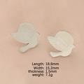 Gemelli a forma di colomba d'argento su raso rosa, 18,8 mm x 15,2 mm acciaio inossidabile - Forma di Colomba della Pace / Argento
