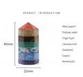 Chakra crystal tower pendant with red jasper, tiger eye, and amethyst stones - 22X49mm Crystal Pillar