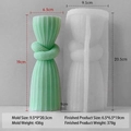 Stampo in silicone per candele cilindrico a righe con design a nodo decorativo e coste - Stampo Cilindro con Nodo J-1179