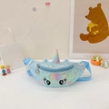 Blue sequin unicorn fanny pack for kids featuring rainbow horn and embroidery details - Blue