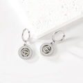 Boucle d'oreille en acier argenté avec pendentif signe dollar pour femmes - Style Signe Dollar Acier