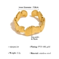 Minimalist shell chain ring in 18K PVD gold plated stainless steel finish - Shell Link Style (SR020159)