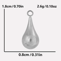 Polished silver stainless steel teardrop pendant for DIY necklaces 1.8cm x 0.8cm size - S2010-Silver