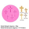Silikonform Kreuz-Design für Fondant und Schokolade für kreatives DIY Backen - 2# Rosa 5-Kreuze-Kombination