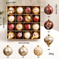 16-delige set rode en gouden kerstballen met glitterpatronen en unieke druppelvormen - Bruin Champagne Set 6cm 16 Stuks