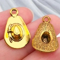 Pendentifs chapeau de cowboy dorés en alliage pour bijoux DIY au fini métallique lisse - Chapeau de Cow-boy (19250) / 21x13mm