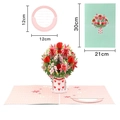 Carte de vœux bouquet de fleurs 3D avec enveloppe et dimensions de 30x21cm - Grand lys pop-up couverture verte