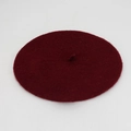 Boina clásica de mezcla de lana roja oscura con estilo retro y minimalista - M (56-58cm) / Rojo Oscuro