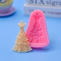 Hochzeitskleid Silikonform für DIY Kuchen, Mousse, Kerzen und handgemachte Seifen - Langes Gestreiftes Meerjungfrauenkleid Stil (2)