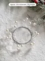 Christmas wreath hair accessory with silver wire and white pearls, 15cm diameter - Silver Ring Type B