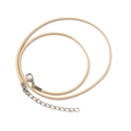Beige waxed cotton cord necklace with silver lobster clasp and extension chain - Off White