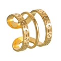 Detailed view of gold 18K plated spiral ring featuring a unique hammered metal texture - Adjustable Spiral Hammered Style / Gold