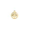 Golden Tree of Life pendant in stainless steel with intricate hollow design - Tree of Life / Gold