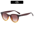Lunettes de soleil œil de chat monture dégradé marron et verres teintés C5 - Monture Thé Jaune Verre Thé Dégradé