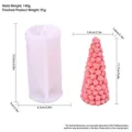 Silicone mold for DIY Christmas tree candle with rose petal details and pink finish - Large Rose Pillar