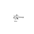 3mm silver stainless steel nose stud featuring a sparkling clear triangle zircon stone - Straight Bar Triangle Zirconia (Silver)