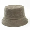 Close-up of deep gray corduroy bucket hat showing thick vertical ribbed texture - M(56-58cm) / Coffee