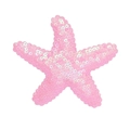 Sparkly pink starfish hair clip with iridescent sequins for girls hair accessories - Pale Pink Sequins