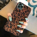 Plüsch-Handyhülle mit Leopardenmuster in Braun und Schwarz für iPhone mit Pelzstruktur - Französisch Hellblau mit schwarzem Rand (JP1164)