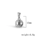 Silver 15mm 3D soccer pendant necklace in stainless steel, weight 6.8g football charm - QZ07-Small Football-Steel