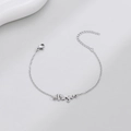 Minimalist silver Virgo zodiac charm bracelet with adjustable stainless steel link chain - Virgo Steel