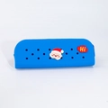 Blue DIY silicone pencil case with decorative charms and unique perforated hole design - Small / Solid Blue