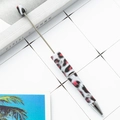 DIY plastic beaded ballpoint pen featuring creative black white and red leopard patterns - Red Black and White Stripe Fabric (108)