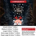 Pink Santa Reindeer static window decal with Let It Snow text in five size options - Reindeer (Small)