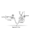 Silver retro telephone cartilage earring with screw back studs and chain link - Vintage Phone Chain Style (4#) / Silver