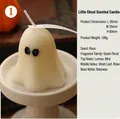 Ghost shaped scented candle for Halloween decor with rose and green leaf fragrance - Halloween Ghost Candle Style 1