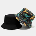 Bob réversible avec motif paisley floral et doublure en toile noire unie - Taille unique / Imprimé Paisley / Noir (Double Face)