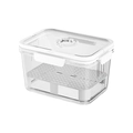 Portapranzo trasparente portatile con coperchio bianco e quadrante della data integrato - Piccolo Contenitore Salvafreschezza Con Maniglia 2300ML