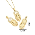 18k gold plated shell necklace with Virgin Mary pendant and zircon stones - Long Virgin Mary Style (Style K)