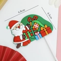 Cartoon Weihnachtsmann Törtchen Deko aus Weichgummi mit Geschenken 6,8cm x 4,5cm - #6008 Weihnachtsmann mit Geschenkschachteln und Beutel