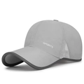 Grijze sneldrogende sportpet met witte mesh panelen en SPORTS logo belettering - Verstelbaar / Lichtgrijs