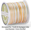 Handmade 1.5mm gradient braided cord in golden-green mix for DIY jewelry making - Jinguangyao Color