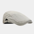 Béret plat gris clair pour hommes et femmes avec boucles métalliques latérales réglables - Réglable / Gris clair