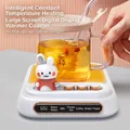 White smart cup warmer with a 3D bunny decoration and LED digital temperature display - M356 Direct Plug (Without Cup) / White
