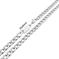 Collana a catena cubana da 7 mm in argento con ciondolo rettangolare incidibile - Bracciale 20CM / Argento