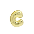 Polished 18k gold bubble initial C letter pendant with shiny metallic finish - Gold Letter C (Pendant Only, Without Chain)