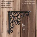 European vintage matte black cast iron shelf bracket with elegant scrollwork pattern - Large European Style Support Bracket 7070