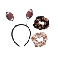 Diadema de fútbol y coleteros elásticos para accesorios de pelo en fiestas de fútbol americano - Juego de Diadema y Coletero