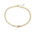Collana a catena cubana placcata oro 18K con testa di serpente in zirconi e occhi rossi - Occhio Rosso