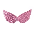 Pink metallic fairy wings toy with quilted feather texture for girls' party outfits - Burgundy
