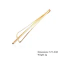 Minimalist gold metal hair clip with geometric design, size 7.1x1.2cm and weight 2g - Style 7 Knife Shape