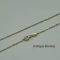 Antique bronze DIY chain necklace with lobster clasp and S925 engraving detail - Antique Bronze