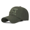 Army green camo baseball cap featuring high-density 3D embroidery and adjustable fit - Adjustable / Army Green